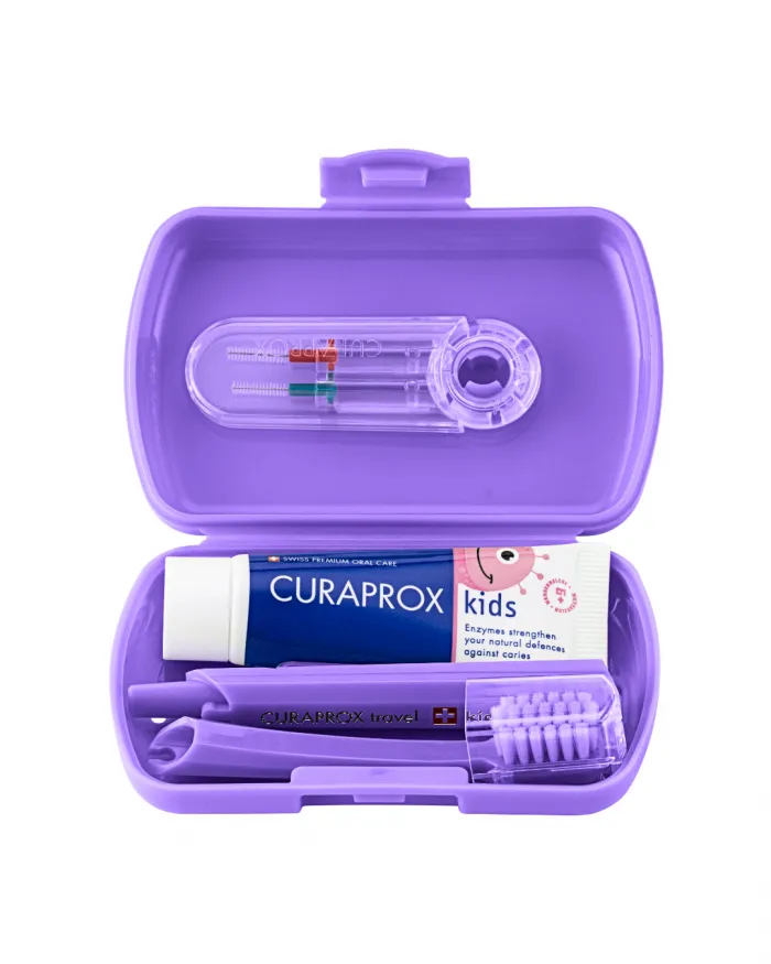 CURAPROX TRAVEL SET KIDS PURPLE – kit për udhëtime për fëmijë
