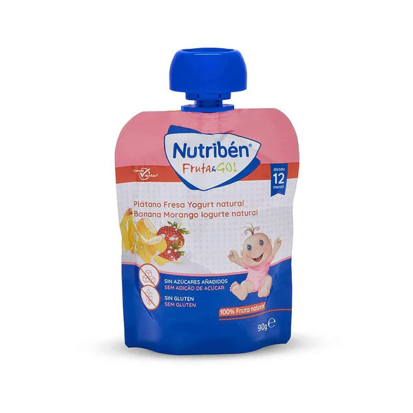 Nutribén - Fruit & Go Banana, Strawberry & Natural Yogurt 12m +