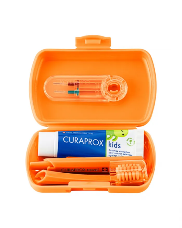 CURAPROX TRAVEL SET KIDS ORANGE – kit për udhëtime për fëmijë
