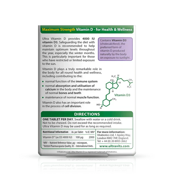 Vitabiotics - Ultra Vitamin D 4000IU 96Tabs